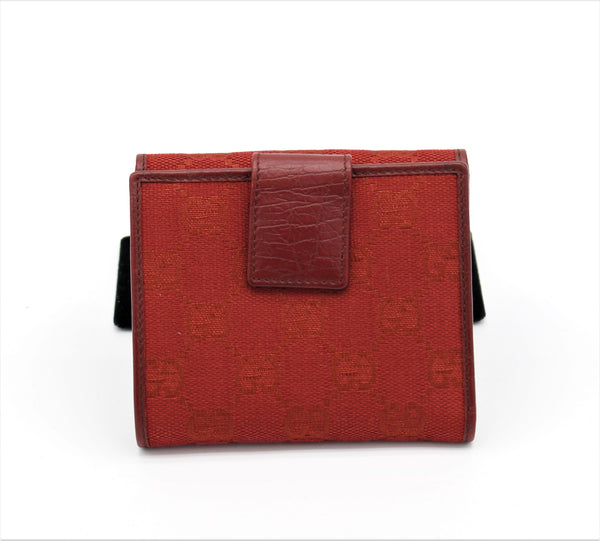 GUCCI Vintage Red Bamboo Wallet